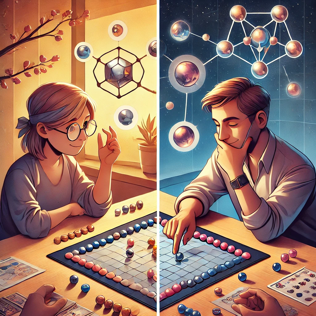 Split scene showing a child and an adult both enjoying the game, emphasizing its accessibility to all skill levels